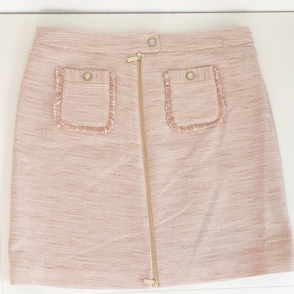 Karl Lagerfeld Pink Tweed Skirt Size 12 - NWT - Picture 4 of 9
